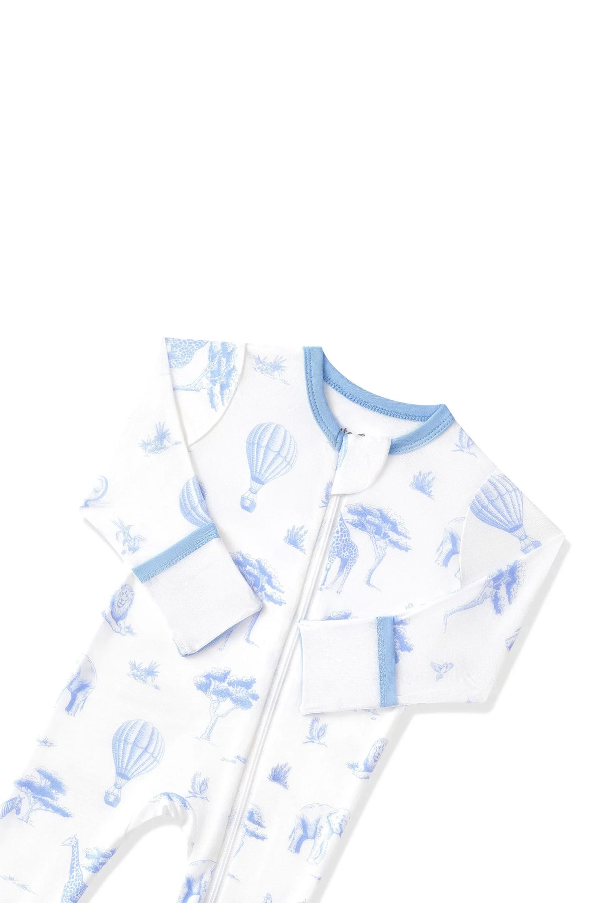 Zippered Footie in Toile Safari