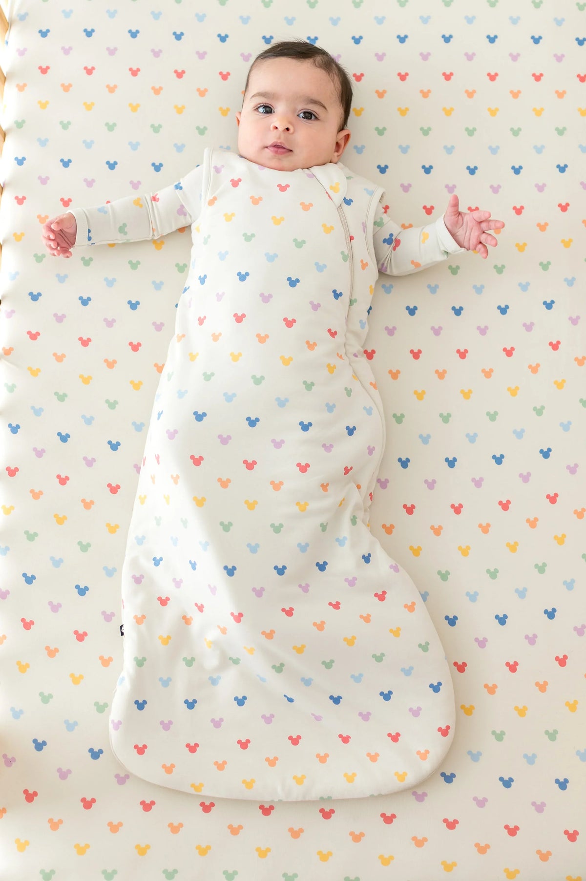 Crib Sheet in Pastel Mickey Mouse