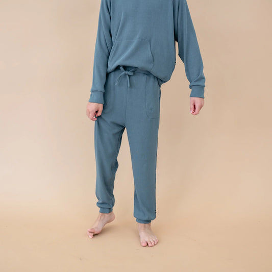 Ribbed Jogger Pant in Atlantic