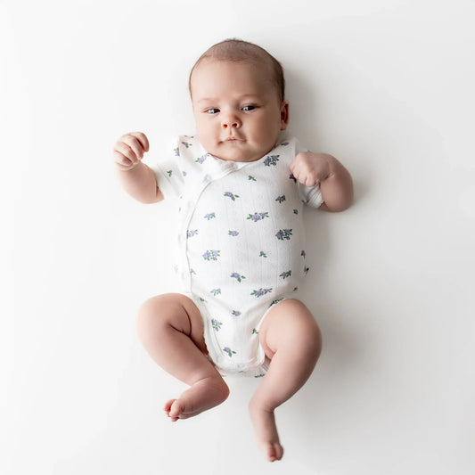 Pointelle Kimono Bodysuit in Spray Rose