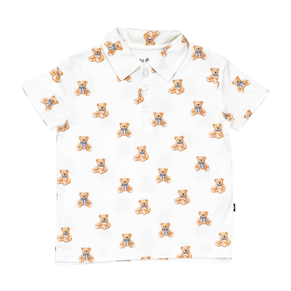 Toddler Short Sleeve Polo in Teddy Bear